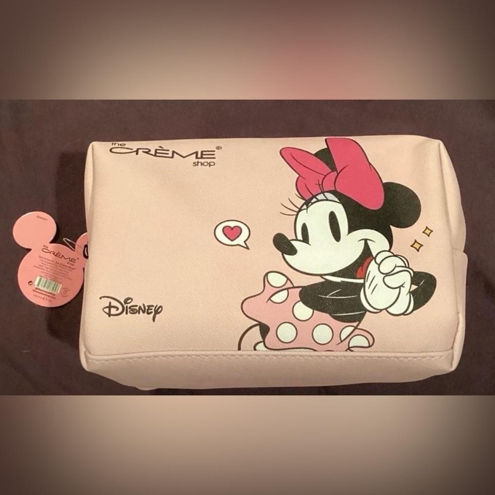 NWT Crème Disney Mickey & Minnie Mouse Makeup Bag cosmetic travel bag